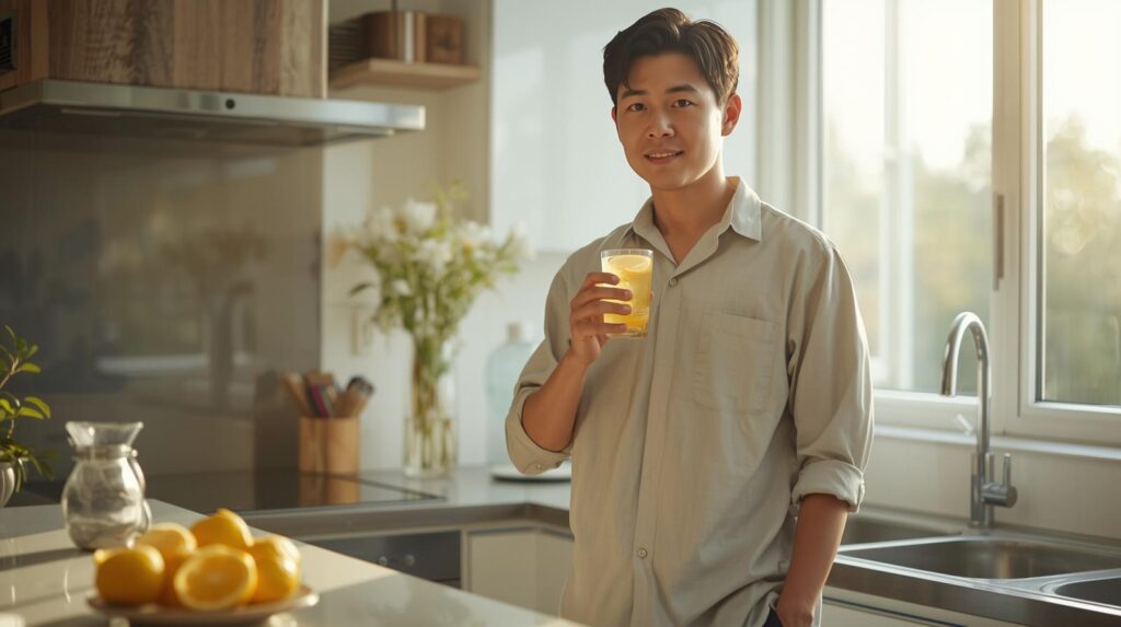 아침 공복 레몬물